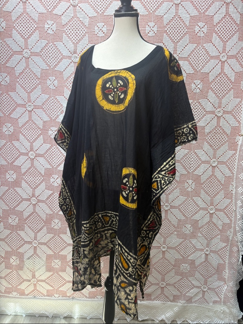 Bohemian Batik Kaftan / Poncho Top – One Size